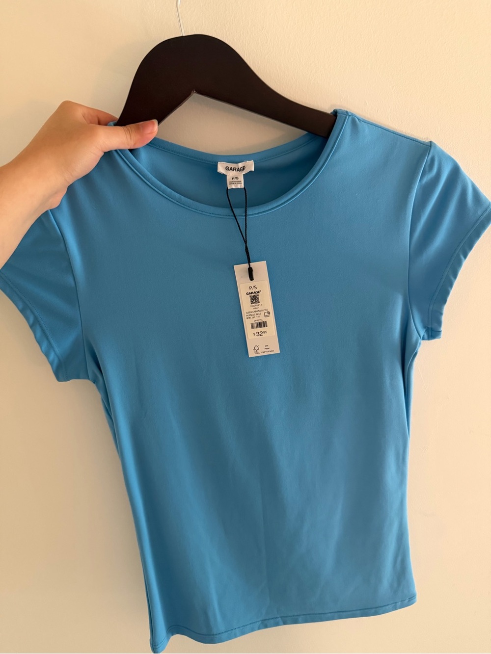 Garage Women’s Pool Blue Crewneck Short Sleeve Top